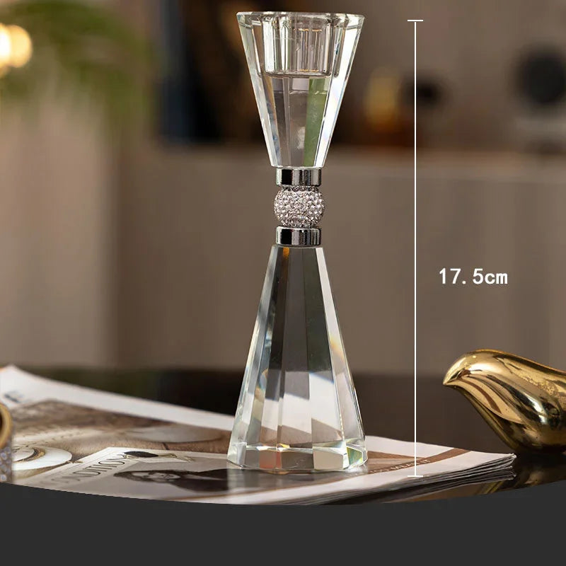 DecorBites™ Crystal Lotus Candle Holder Desk Decor Romantic Candlestick Modern Home Accents