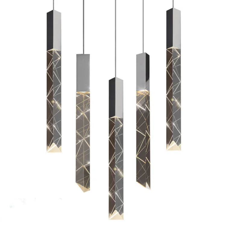 DecorBites™ Crystal Glass LED Pendant Light for Living Hallway Staircase & Restaurant