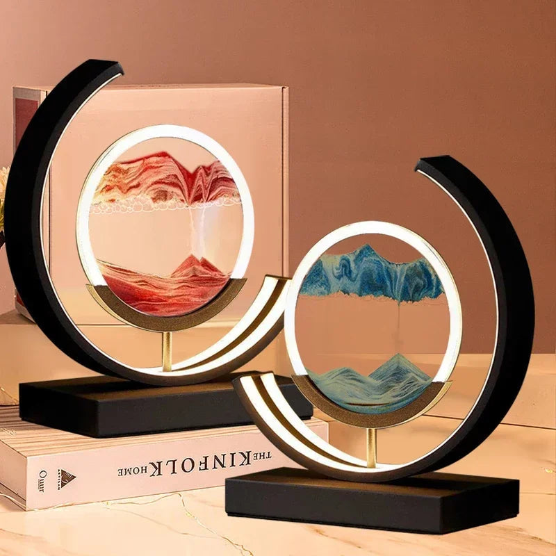 DecorBites™ LED Hourglass Quicksand Desk Lamp, Unzip Decor, Night Light, Holiday Gift