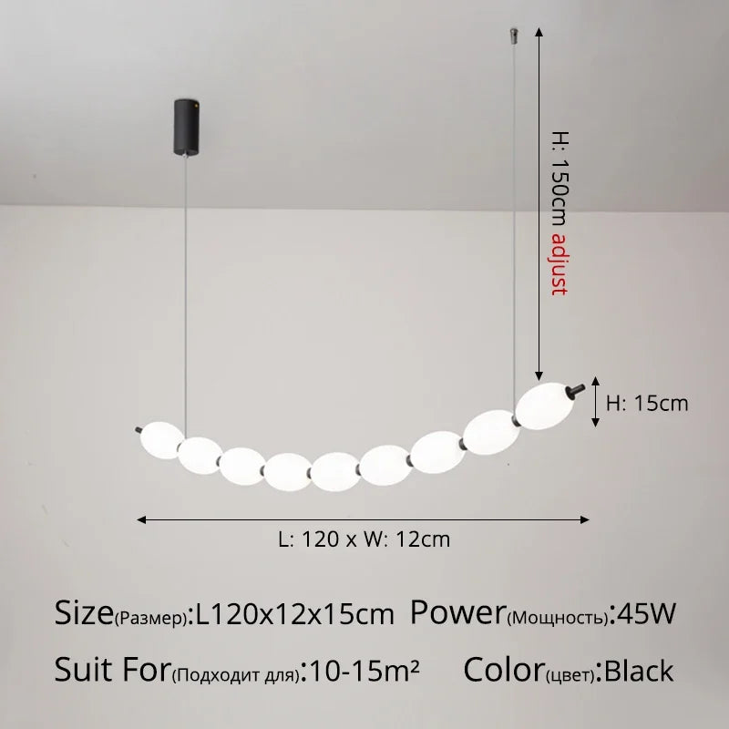 DecorBites™ Bead Nordic Chandelier: Stylish Dining Room Pendant Light for Bar Table Adding Ambiance