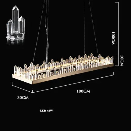 DecorBites™ Arrow Crystal LED Chandelier: Modern Living Room Dining Table Bedroom Home Light
