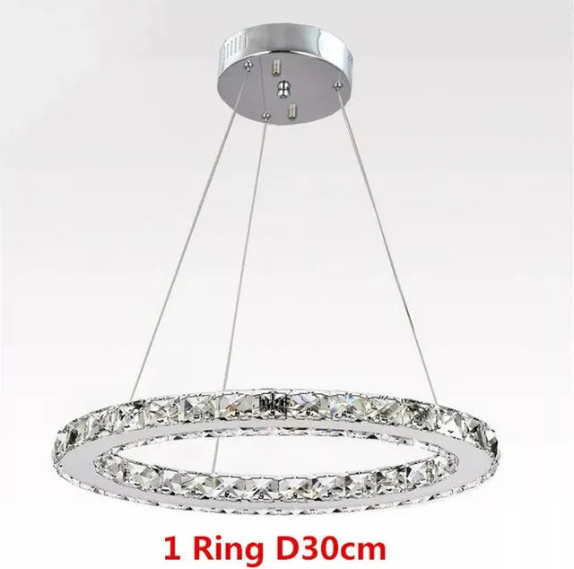 DecorBites™ Crystal LED Pendant Chandelier, Modern Nordic Ceiling Lamp for Living and Dining Room