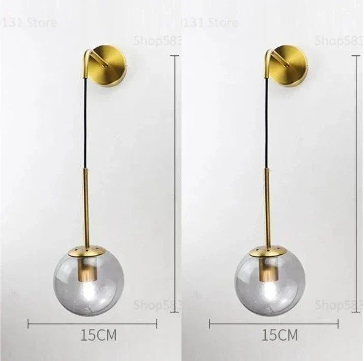 DecorBites™ Glass Ball LED Wall Light for Bedroom Decoration and Living Room Fixtures