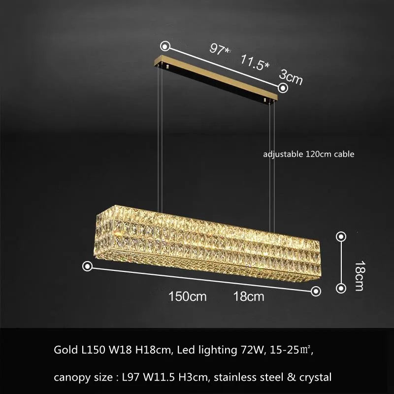 DecorBites™ Crystal LED Pendant Light: Luxury Steel Hanging Lamp for Modern Foyer, Dining Room