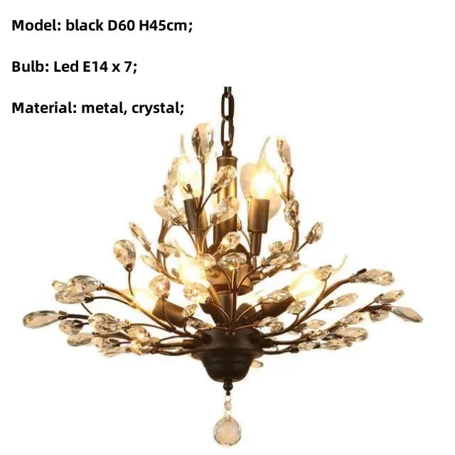 DecorBites™ Crystal Chain Pendant Chandelier LED Lights for Indoor Decor