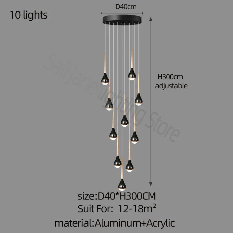 DecorBites™ Luxe Loft Chandelier: Nordic Modern Style for Living Room, Hotel, or Apartment