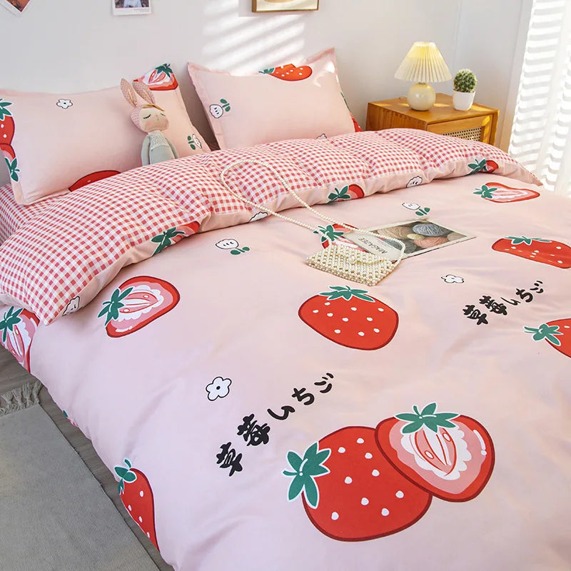 DecorBites™ Lattice Plant Geometric Pattern Bedding Set with Sheet Pillows