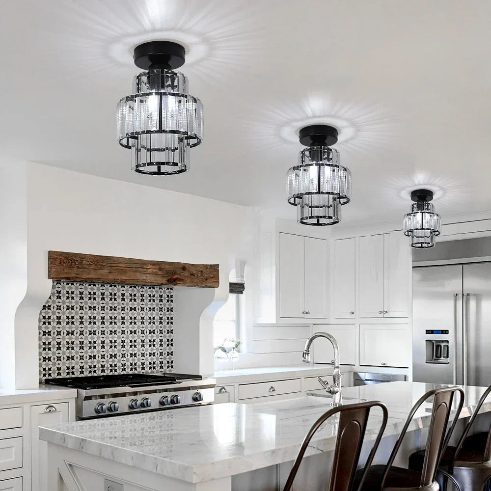DecorBites™ Crystal LED Ceiling Light Chandelier for Bedroom Living Room Dining Room