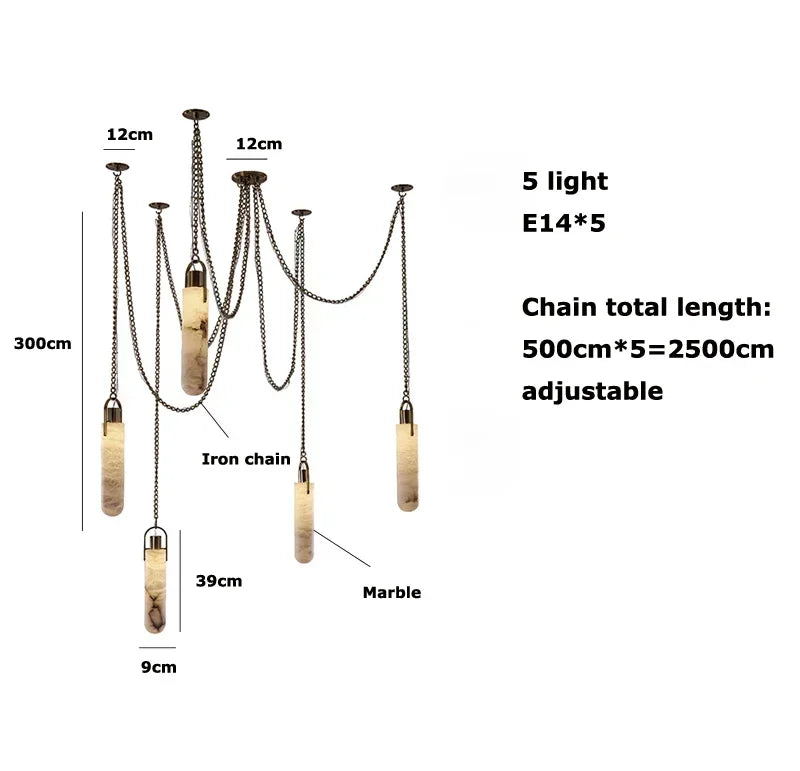 DecorBites™ Gold Chrome LED Chandelier for Dining Room - 2025 Marble Design