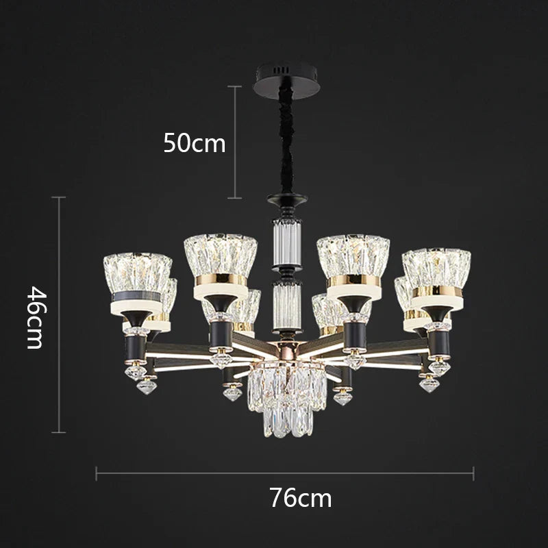 DecorBites™ Crystal Chandelier Pendant Light for Living and Dining Room Luxury Home Decor