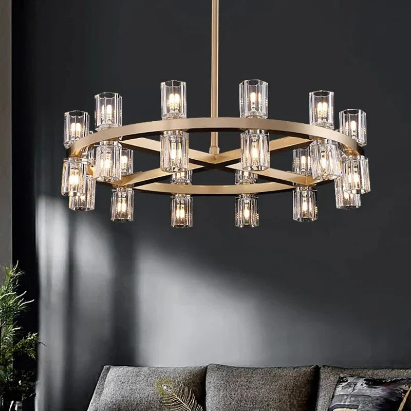 DecorBites™ Crystal Chandelier Pendant Light for Living Room Dining Room Ceiling Lighting