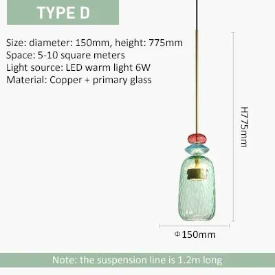 DecorBites™ Glass Pendant Lights for Kitchen Dining Room Island Chandeliers