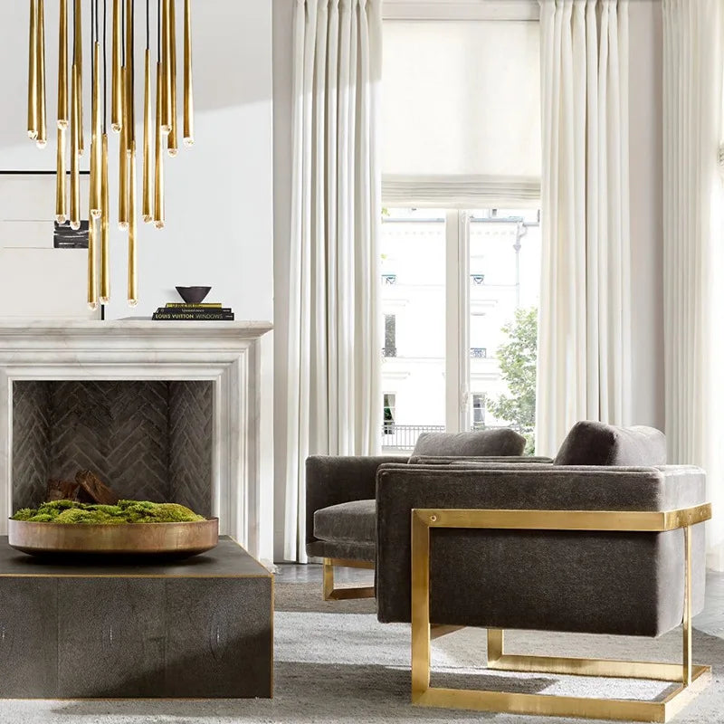 DecorBites™ Gold Copper Chandelier for Living Room, Staircase, Foyer, Dining Room, Cafe, Bar
