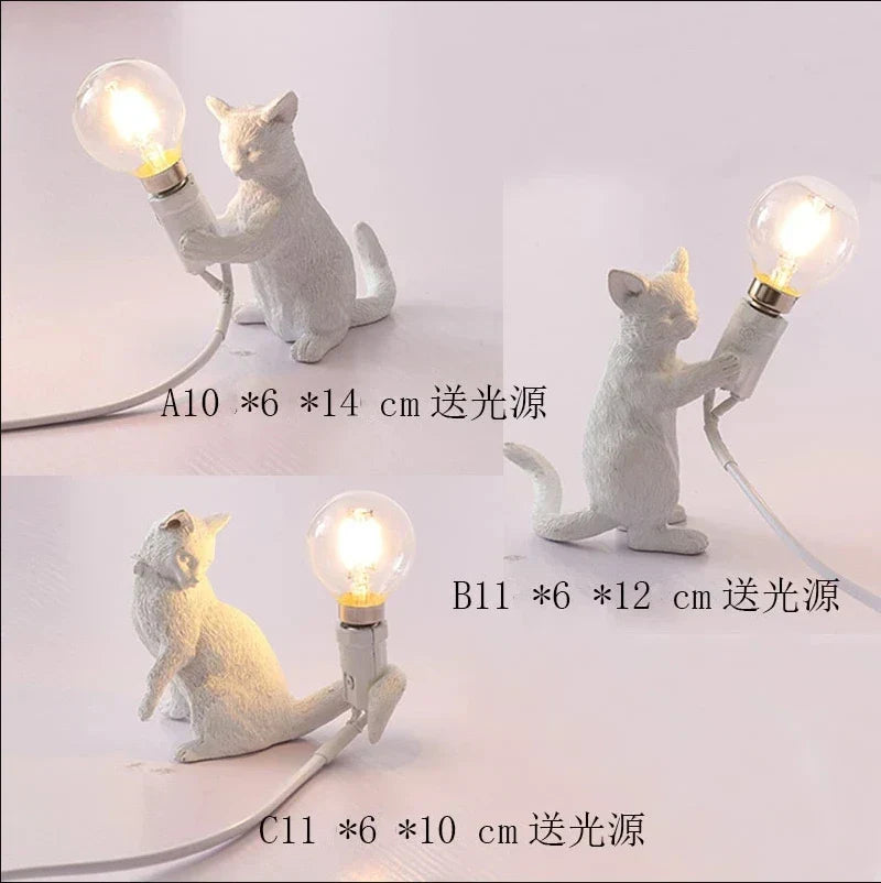 DecorBites™ Cat Resin Table Lamp for Children's Bedroom and Home Decor