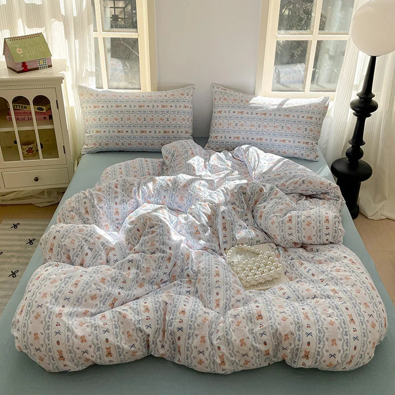 DecorBites™ Double-Layer Cotton Bedding Set - High-Quality, Ultra Soft Quilt Set