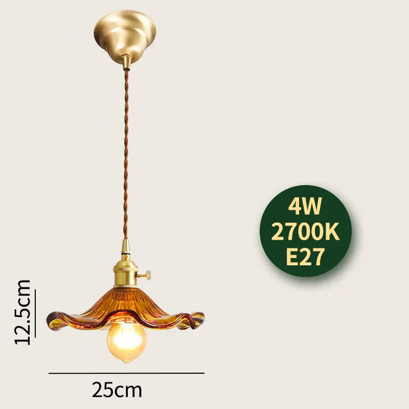 DecorBites™ Glass Lamp LED Pendant Light Fixture with Copper Socket for Nordic Modern Home Decor