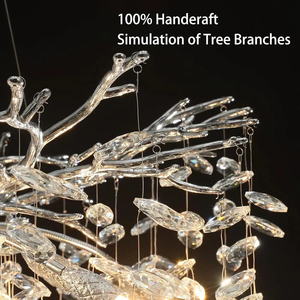DecorBites™ Crystal Suspension Pendant Light: Elegant Chandelier for Dining Room, Living Room, Kitchen