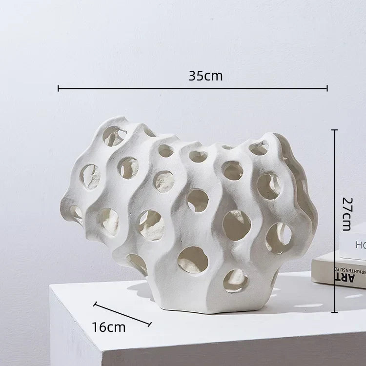 DecorBites™ Coral Geometric Resin Sculpture Sea Creature Decor Figurine