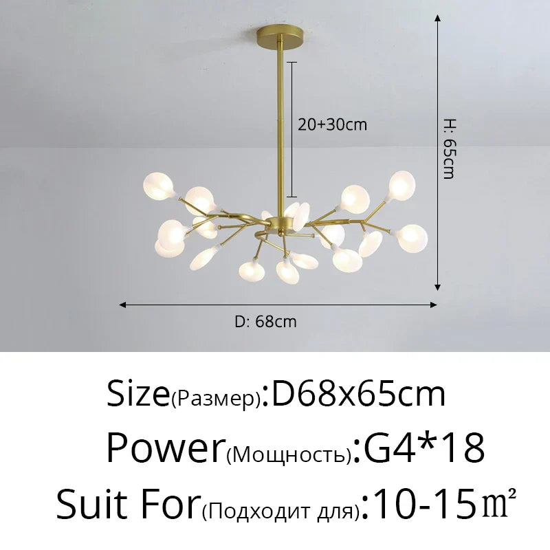 DecorBites™ Branch Shape Firefly Ceiling Chandelier G4 Led Lighting Indoor Hanging Lamp