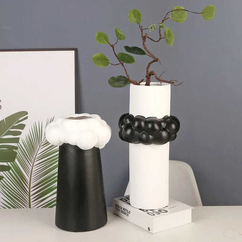 DecorBites™ Abstract Patchwork Ceramic Vase Bubble Flower Pot Home Decor