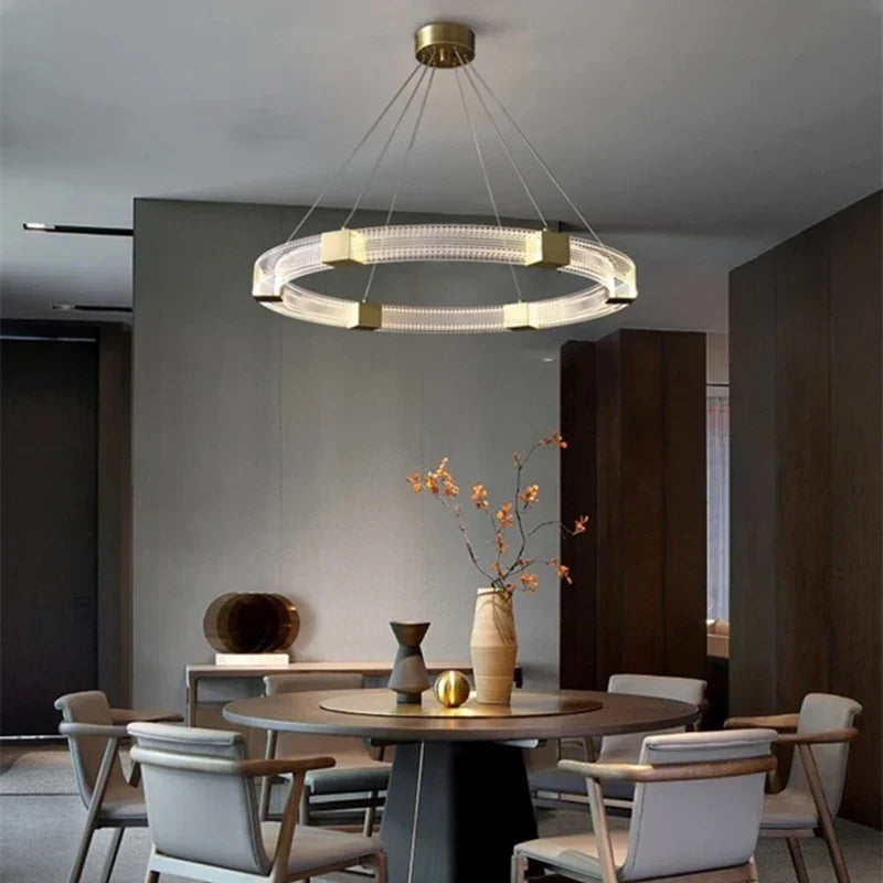 DecorBites™ LED Chandelier with Acrylic Lampshade for Living Room Dining Bedroom Lighting