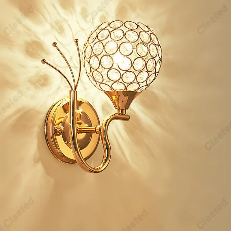 DecorBites™ Crystal Wall Lamp Sconce, Retro Industrial Style Fixture for Home Living Room Bedroom