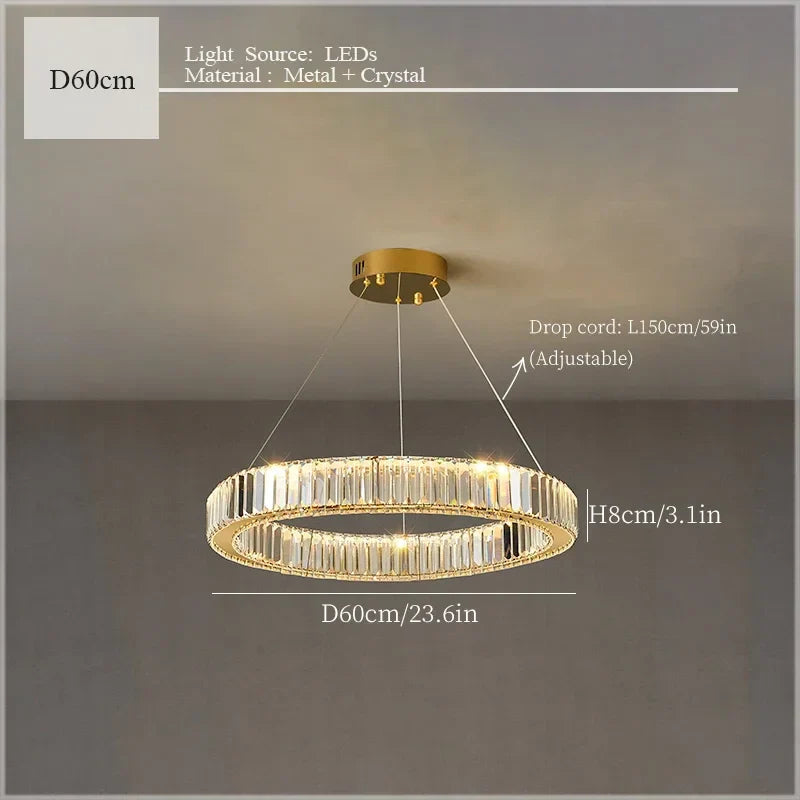 DecorBites™ Crystal Ceiling Pendant Chandelier for Luxe Room Decor