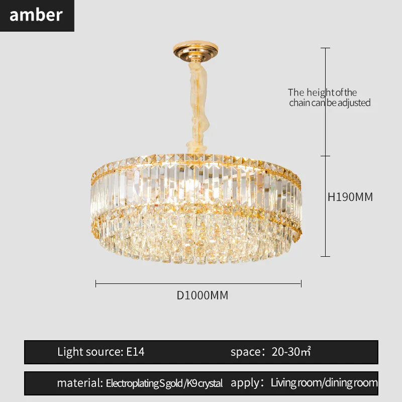 DecorBites™ Crystal Chandelier: Elegant Modern Lighting for Living Room, Bedroom, and Restaurant.