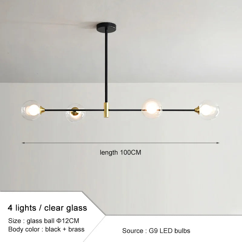 DecorBites™ Glass Ball Pendant Chandelier for Modern Home Decor and Lighting