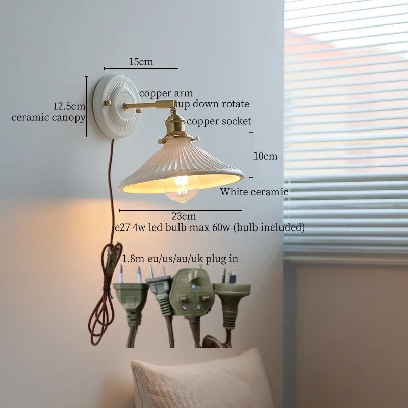 DecorBites™ Ceramic LED Wall Lamps - Minimalist Modern Nordic Design for Living Room, Bedroom, Mirror
