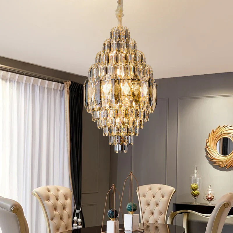 DecorBites™ Crystal Chandelier - Luxe Light for Villa, Hotel & Building Project