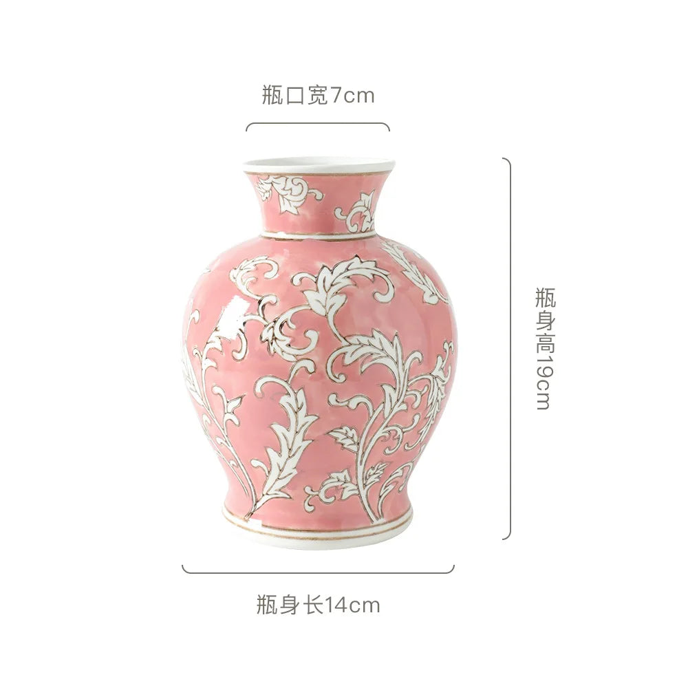 DecorBites™ Blue White Porcelain Vase Chinese Retro Home Decor Flower Vase