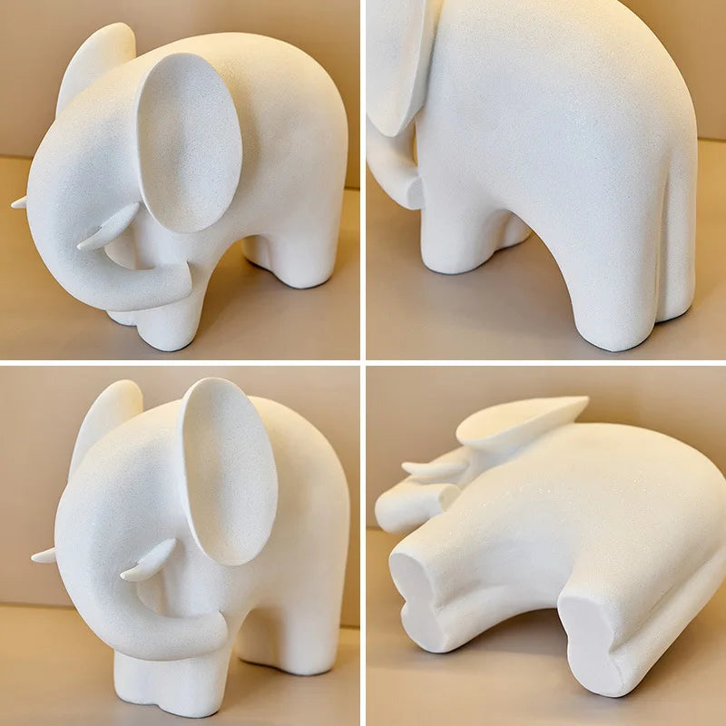 DecorBites™ Elephant Resin Statue - Nordic Style Home Office Decor Sculpture