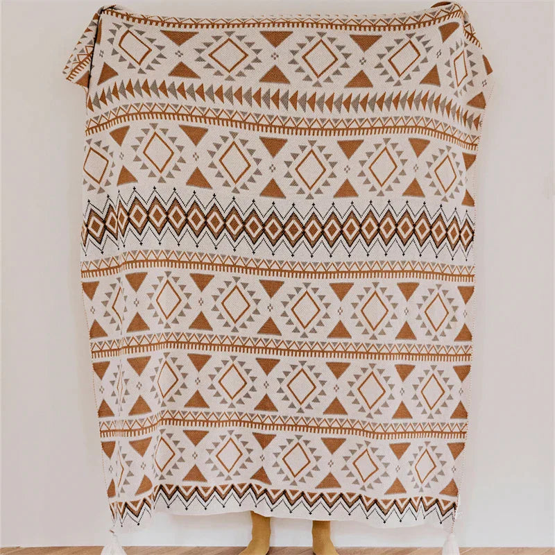 DecorBites™ Boho Geometric Pattern Summer Blanket