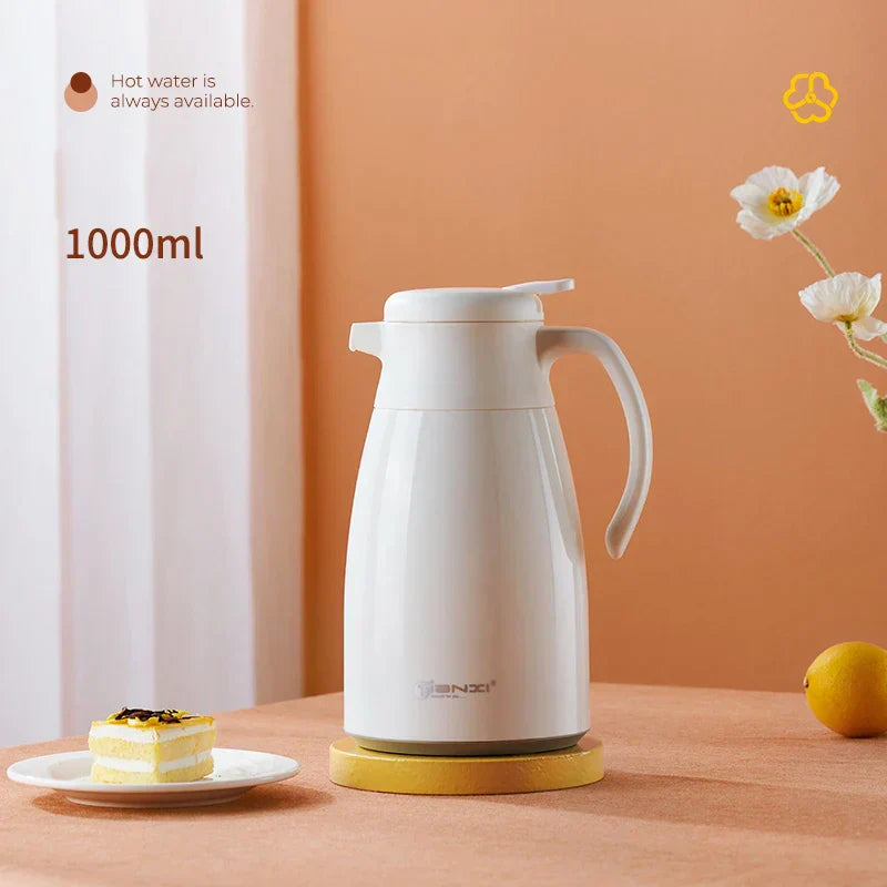 DecorBites™ Glass Insulation Kettle: Large Capacity Thermos Bottle for Long-Term Hot/Cold Drinks