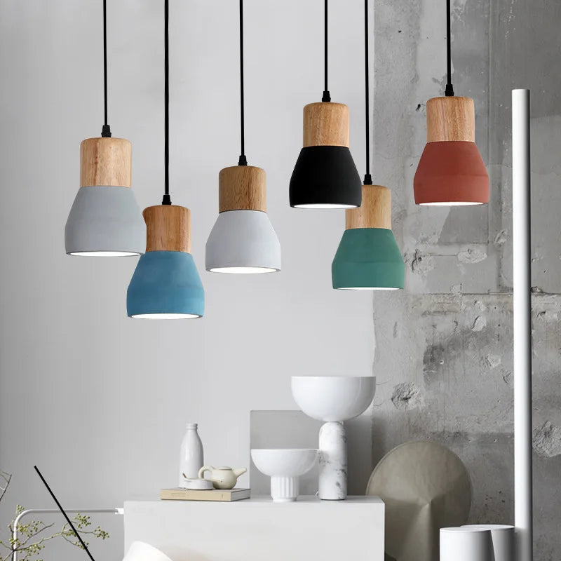 DecorBites™ Cement LED Pendant Lamp Industrial Decor Bedroom Living Room Bar Cafe