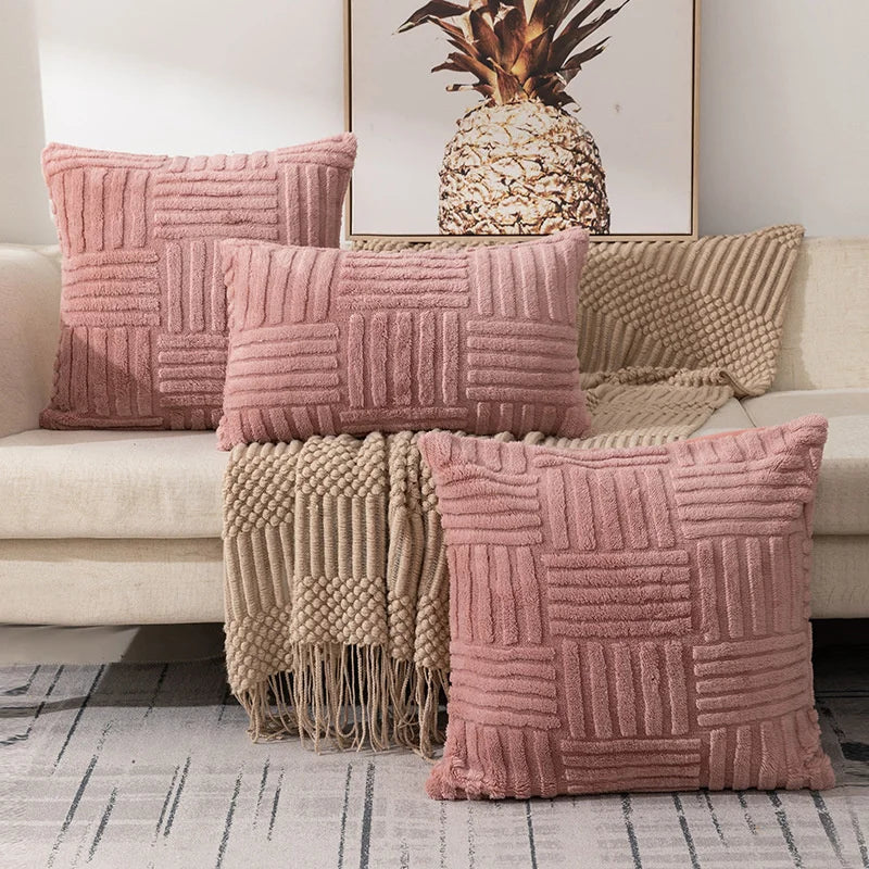 DecorBites™ Geometric Design Cushion Cover Set for Stylish Sofa Decor Home Living