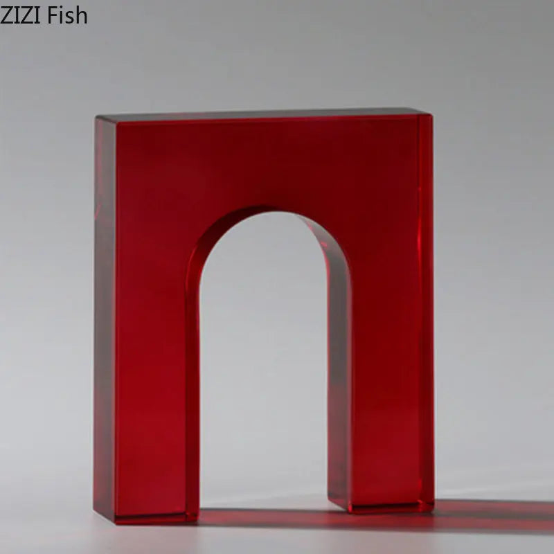 DecorBites™ Geometric Crystal Arch Glass Sculpture Desk Decoration Ornament