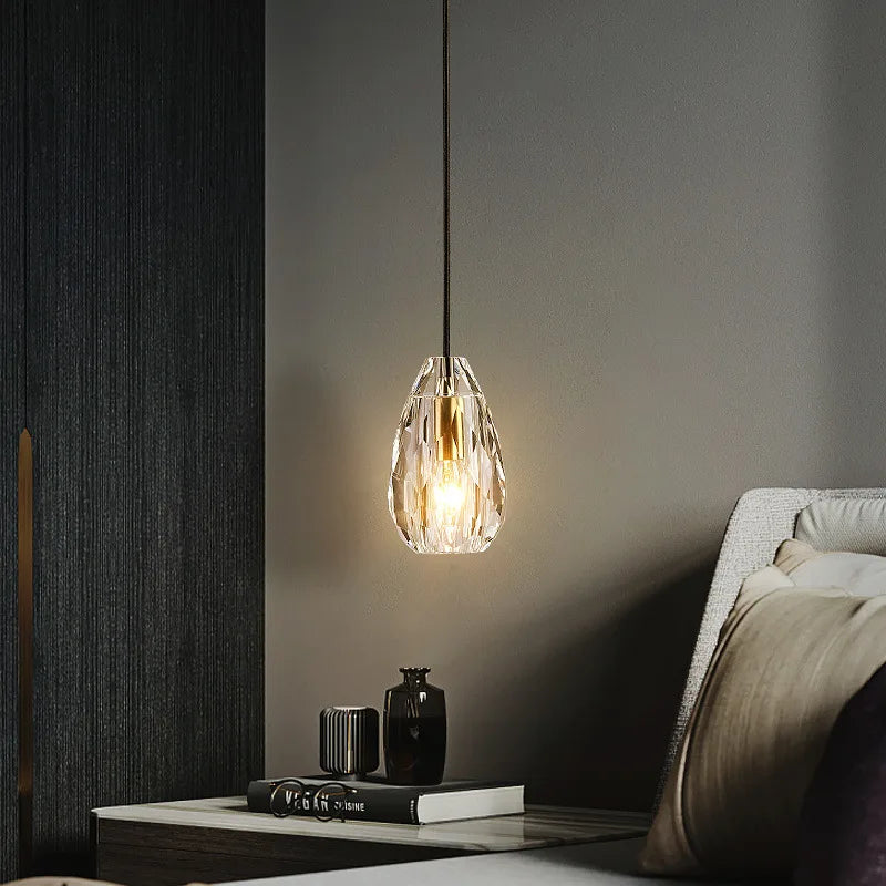 DecorBites™ Crystal LED Ceiling Chandelier: Modern Trendy Bedroom Pendant Light
