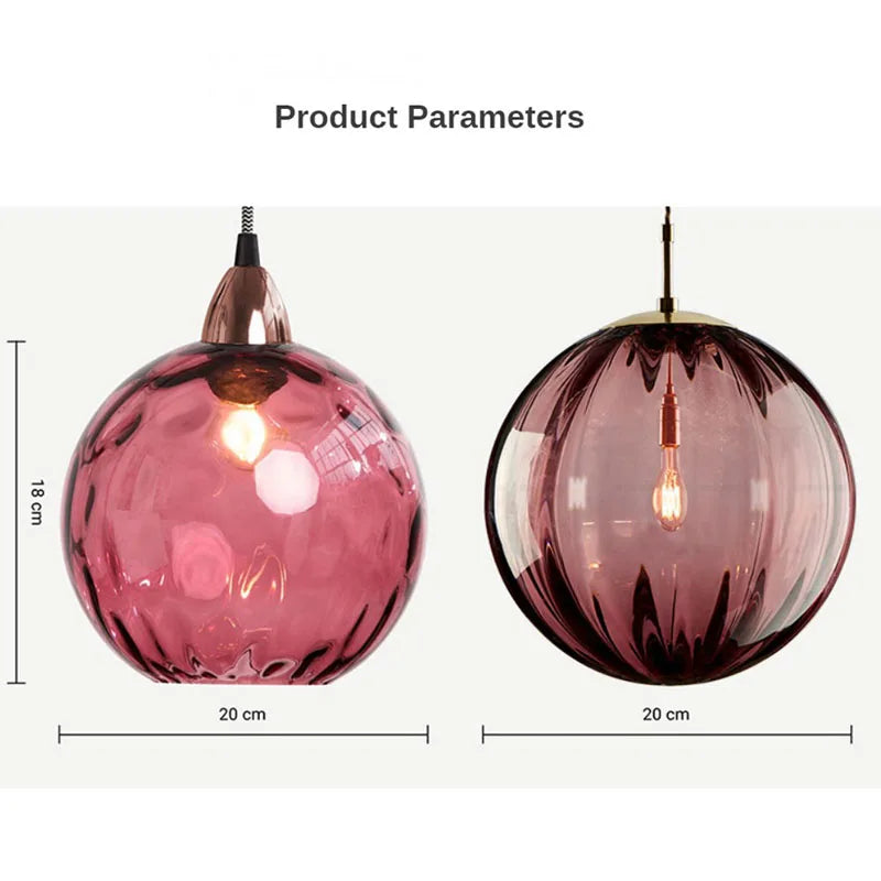 DecorBites™ Glass Ball Lustre Pendant Lights - Modern Kitchen Hanging Fixture