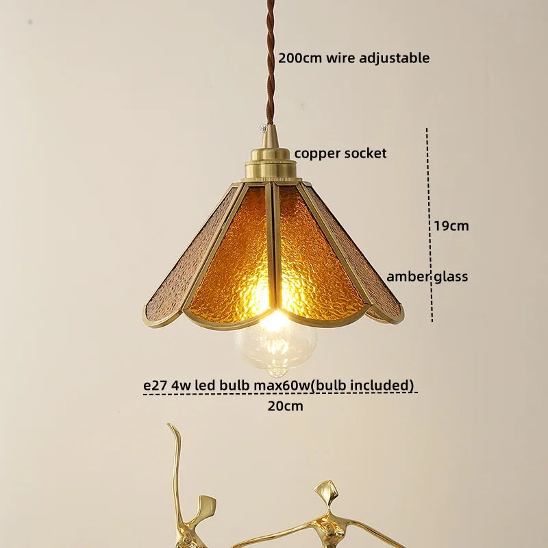 DecorBites™ Blue Glass LED Pendant Light - Modern Nordic Style for Bedroom, Living Room