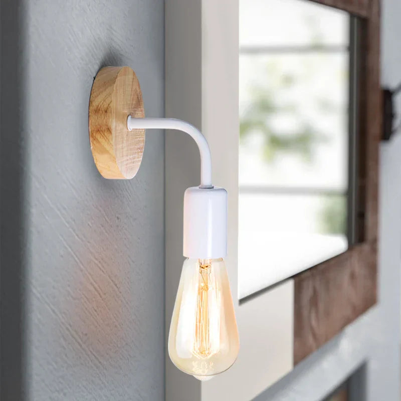 DecorBites™ Hemp Rope Wall Lamp E27 Indoor Outdoor Loft Industrial Sconce Bedside Lamp