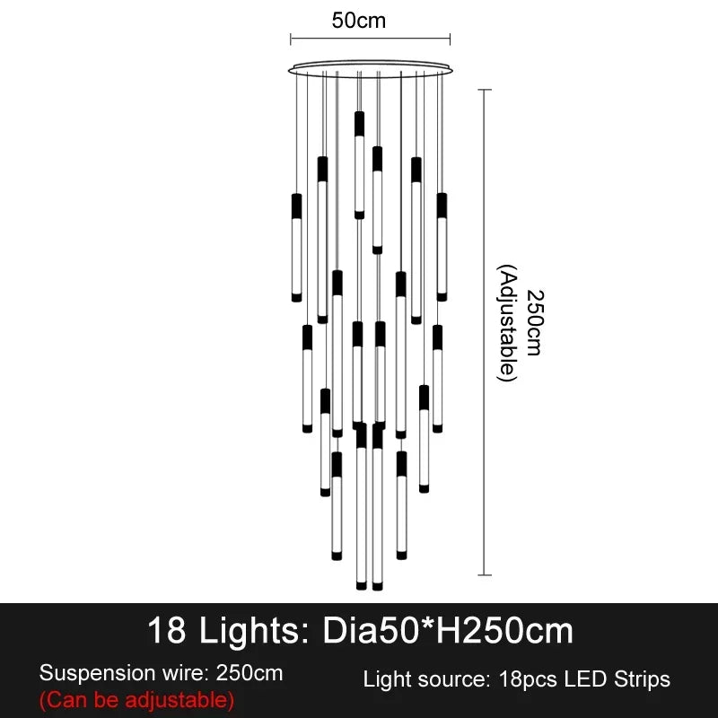 DecorBites™ LED Chandeliers Modern Staircase Ceiling Pendant Lighting Luxury Living Room Decor