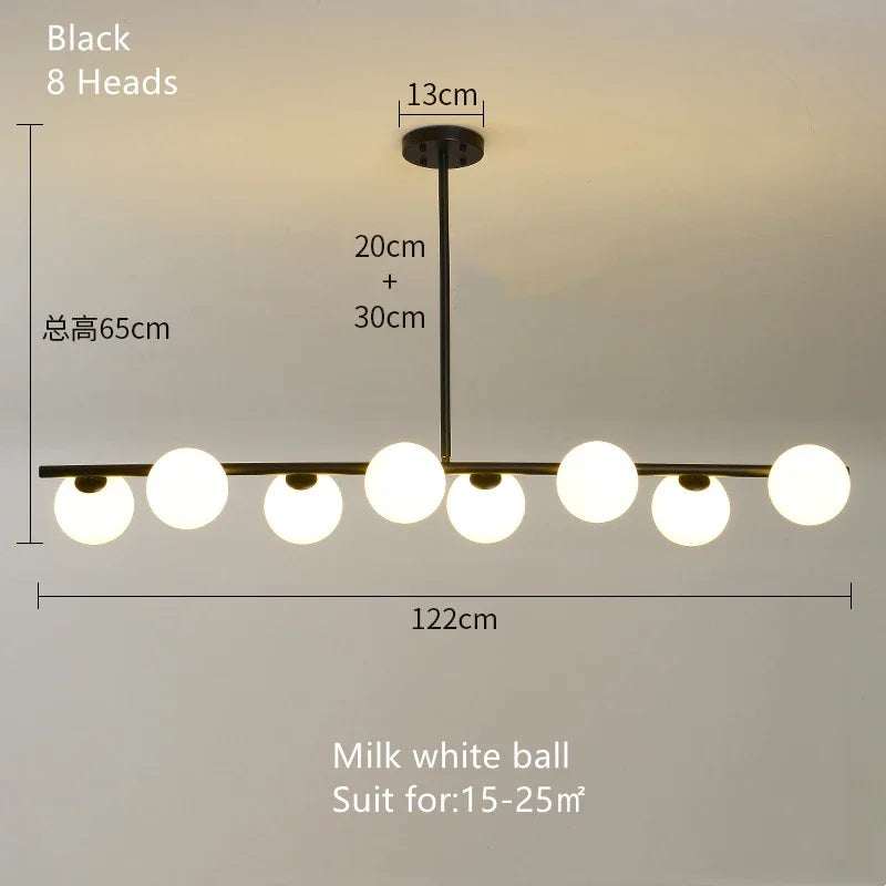 DecorBites™ Glass Ball Pendant Chandeliers LED Hanging Lights for Home Decor