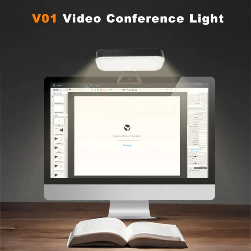 DecorBites™ LED Video Light: LUXCEO V01 Pro, 3000K-6000K, for Laptop, Conference, Live Broadcast