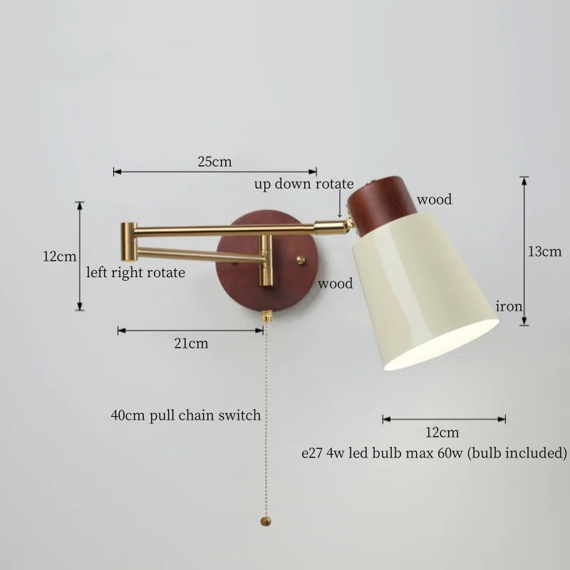 DecorBites™ Creamy Iron LED Wall Lamp Bedroom Living Room Bathroom Mirror Stair Light