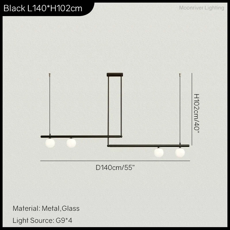 DecorBites™ LED Linear Hanging Lamp for Home Modern Minimalist Living Room Chandelier