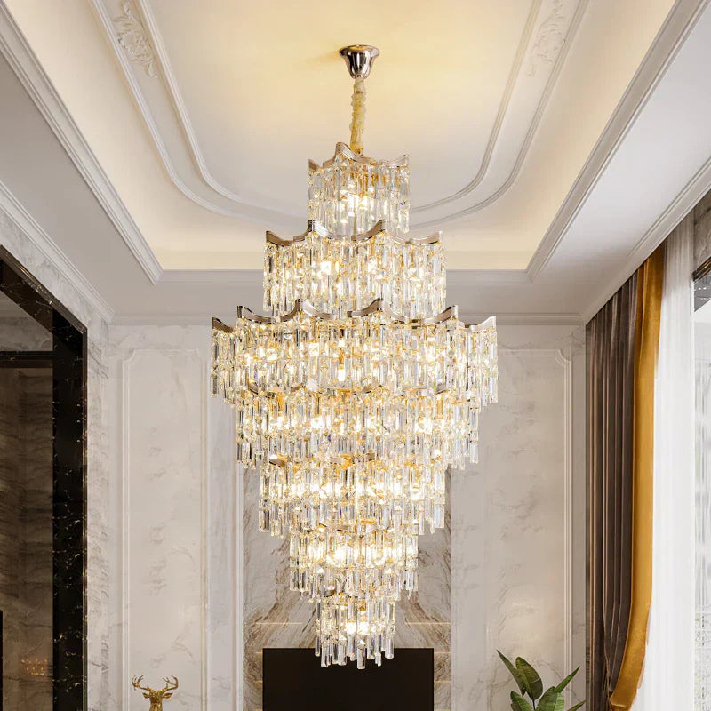 DecorBites™ Elegant Crystal Chandelier for Duplex Living Room, Hotel Lobby - Luxury Atmosphere