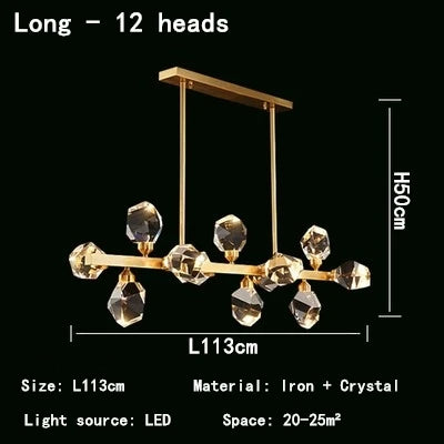 DecorBites™ Crystal Chandelier LED Pendant Lights for Modern Nordic Home Decor