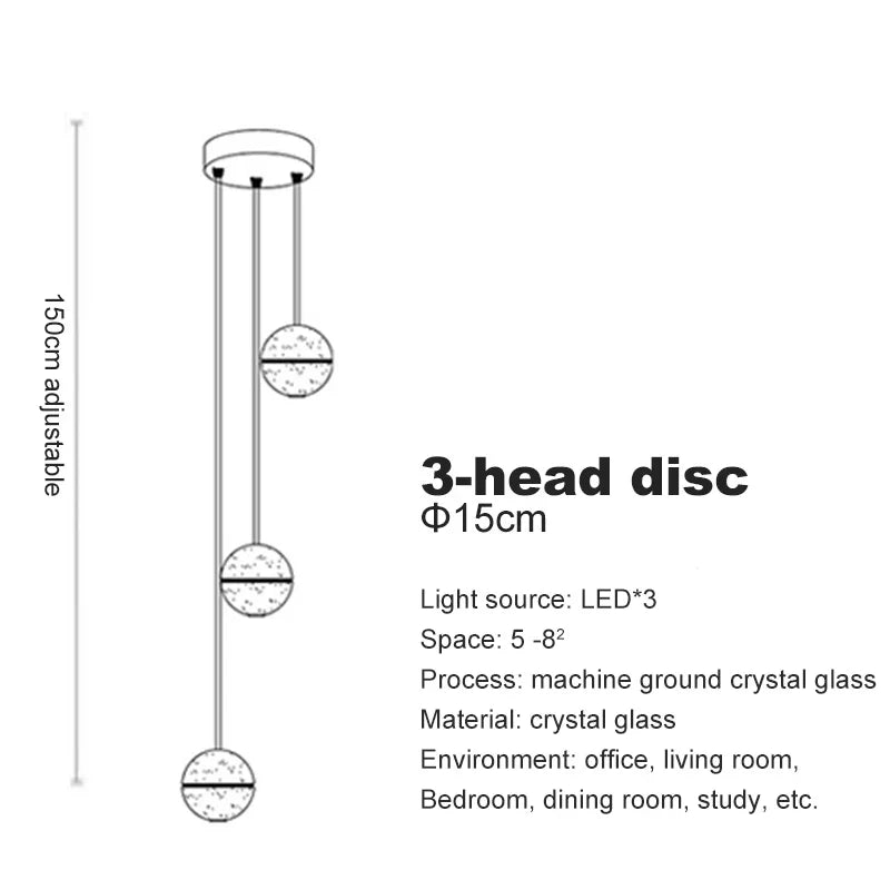 DecorBites™ Crystal Ball LED Chandelier for Modern Living Room & Bedroom décor